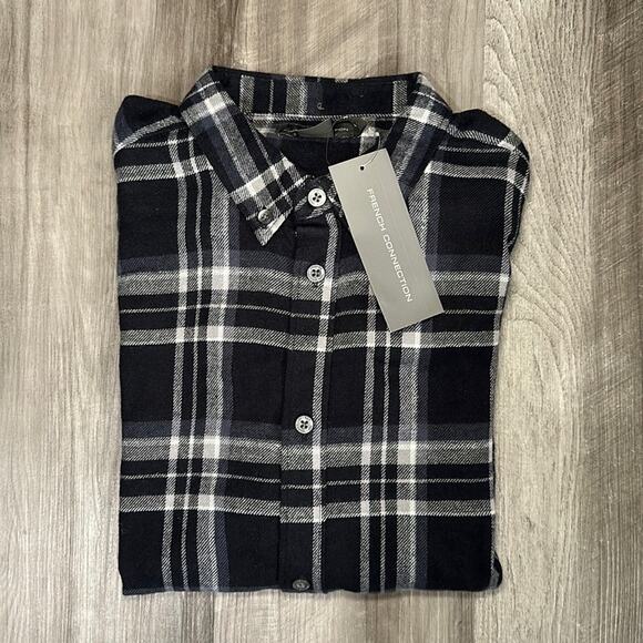 French Connection Flannel Long Sleeve Button Down Shirt - Medium - Picture 1 of 7